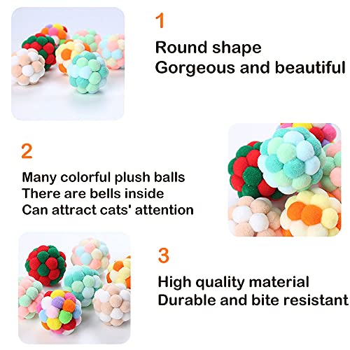 Pelota Colorida para Mascotas, 7 Piezas Bola De Peluche para Gato, Pelotas De Juguete para Gatos, para Aumentar La Relación Entre El Dueño y La Mascota (Color)