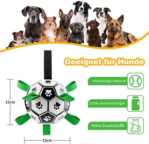 Pelota de Fútbol para Perros - SHUANGJUN 15CM Pelota de Juguete para Perros, Pelota Juguete Perro con Bomba de Balón y Aguja para Perros, Pelota de Entrenamiento Interactiva para Perros pequeños