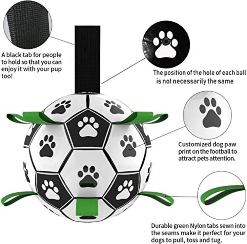 Pelota de Fútbol para Perros - SHUANGJUN 15CM Pelota de Juguete para Perros, Pelota Juguete Perro con Bomba de Balón y Aguja para Perros, Pelota de Entrenamiento Interactiva para Perros pequeños