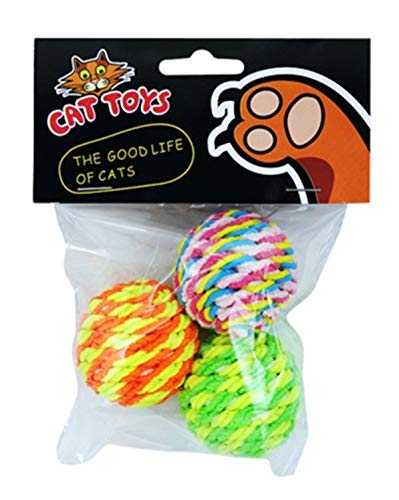 Pelota de Juguete para Gatos, Juego de Pelotas de Mimbre con Plumas, Juguete para Gatos con cascabeles en su Interior, Juguete Interactivo