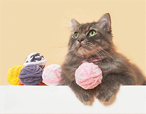 Pelota de Juguete para Gatos, Pelota de Lana para Gatitos, Juguete de Ejercicio Interactivo para Gatos, Peluche de Entrenamiento