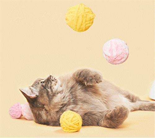 Pelota de Juguete para Gatos, Pelota de Lana para Gatitos, Juguete de Ejercicio Interactivo para Gatos, Peluche de Entrenamiento