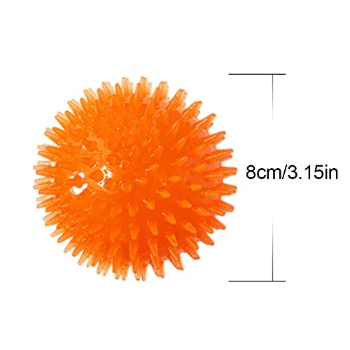 Pelota de Perro chillona, Duradera para Perros Grandes, masticable con Punta, Pelotas de Juguete para Limpieza de Dientes de Cachorro no tóxicas, Naranja, 8 cm