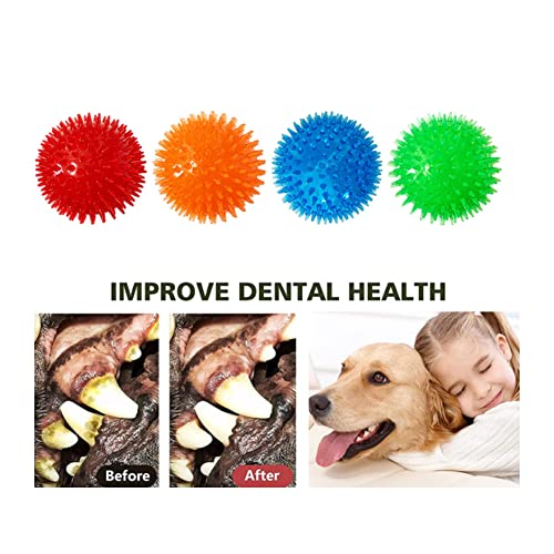 Pelota de Perro chillona, Duradera para Perros Grandes, masticable con Punta, Pelotas de Juguete para Limpieza de Dientes de Cachorro no tóxicas, Naranja, 8 cm