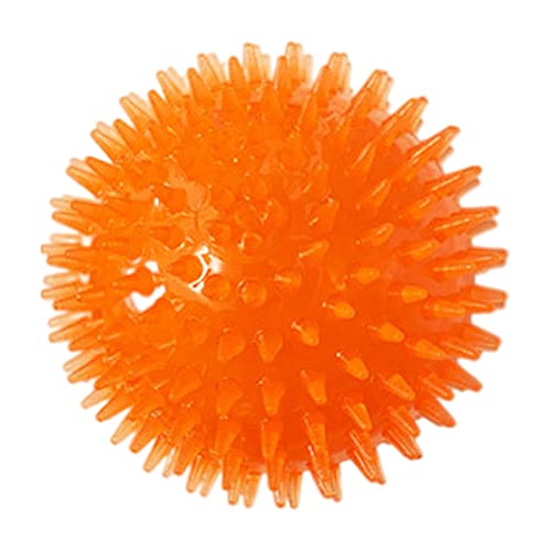 Pelota de Perro chillona, Duradera para Perros Grandes, masticable con Punta, Pelotas de Juguete para Limpieza de Dientes de Cachorro no tóxicas, Naranja, 8 cm