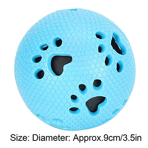 Pelota de Punta masticable, Juguetes para Mascotas Pelota de Colores Brillantes Pelotas para Perros Juguetes no tóxicos para Jugar para la Limpieza de Dientes de Mascotas(Blue Paw Print)