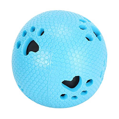 Pelota de Punta masticable, Juguetes para Mascotas Pelota de Colores Brillantes Pelotas para Perros Juguetes no tóxicos para Jugar para la Limpieza de Dientes de Mascotas(Blue Paw Print)