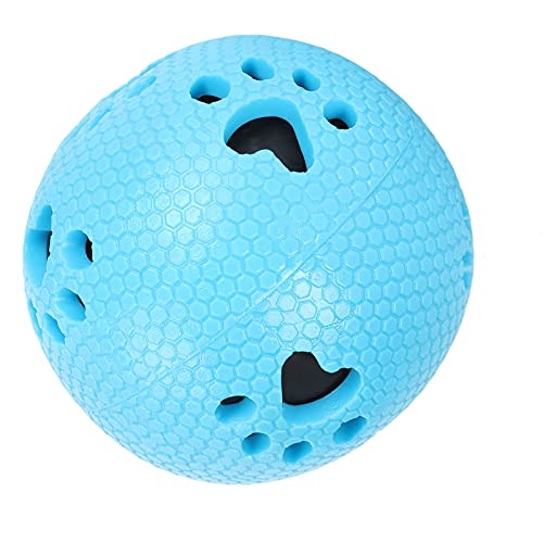 Pelota de Punta masticable, Juguetes para Mascotas Pelota de Colores Brillantes Pelotas para Perros Juguetes no tóxicos para Jugar para la Limpieza de Dientes de Mascotas(Blue Paw Print)