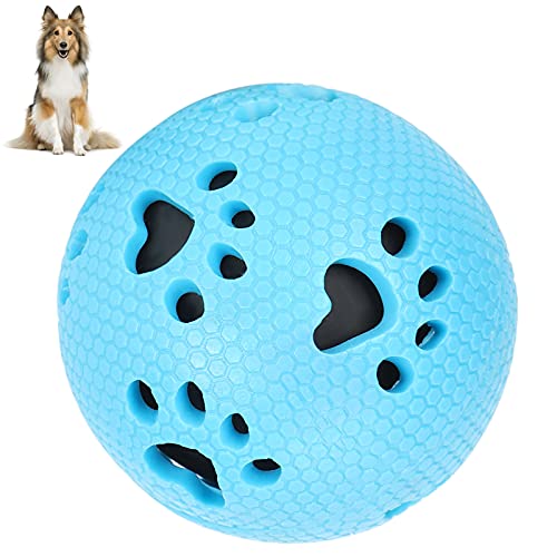 Pelota de Punta masticable, Juguetes para Mascotas Pelota de Colores Brillantes Pelotas para Perros Juguetes no tóxicos para Jugar para la Limpieza de Dientes de Mascotas(Blue Paw Print)