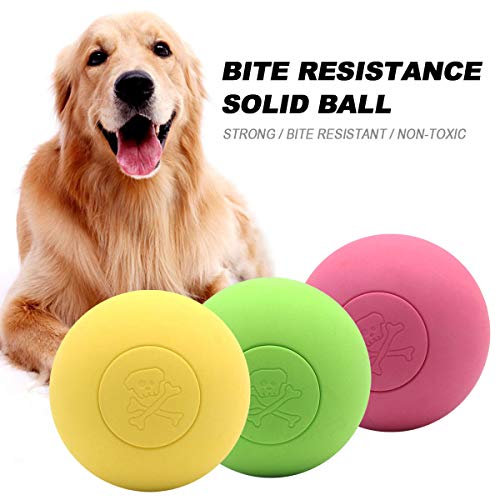 Pelota hinchable de juguete para perro, Pelota de juguete para mascota hinchable de goma sólida, Limpieza de dientes de perro Masticar pelota de juguete de entrenamiento - 2.5 pulgadas (rojo)