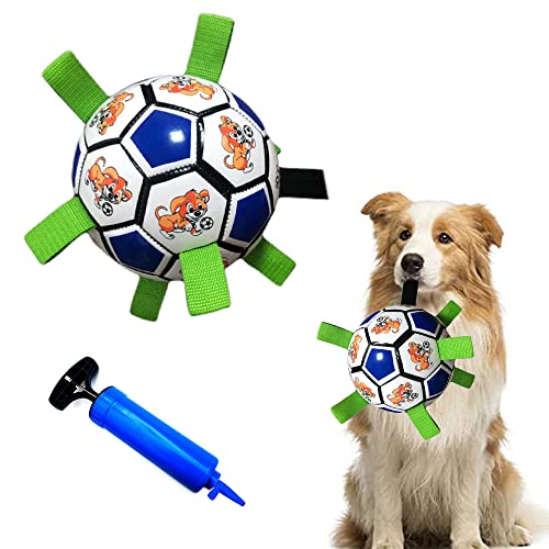 Pelota Juguete Perro, Bola Interactiva para Perros, Juguetes de Fútbol para Mascotas, Juguetes de Fútbol para Perros, Adecuado para Juegos en Interiores y Exteriores, Entrenamiento, Piscinas