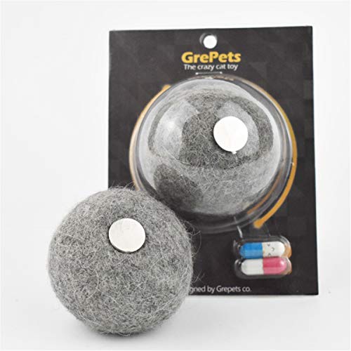 Pelota para Gatos, Pelota de Felpa con Pastillas de Hierba gatera, Pelota para Mascotas, Juguete Interactivo para Gatos