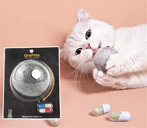 Pelota para Gatos, Pelota de Felpa con Pastillas de Hierba gatera, Pelota para Mascotas, Juguete Interactivo para Gatos