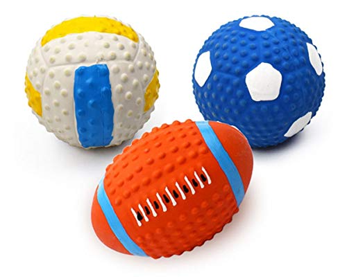 Pelotas de Juguete para Gatos, Juguetes de fútbol y Voleibol de látex, Juguetes Que suenan para Mascotas, Juguetes interactivos