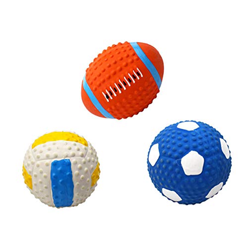 Pelotas de Juguete para Gatos, Juguetes de fútbol y Voleibol de látex, Juguetes Que suenan para Mascotas, Juguetes interactivos
