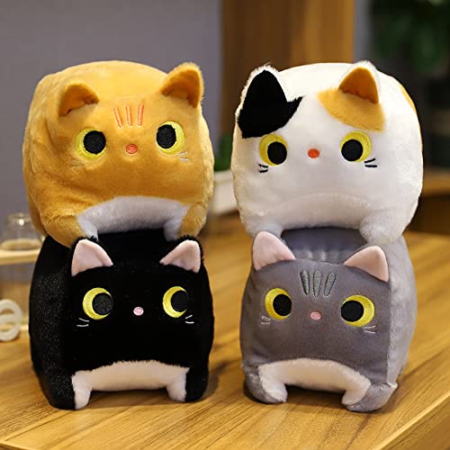 Peluche de Gato - Peluche de Gato Cuadrado, Lindo muñeco de Felpa de simulación de Gato Juguete de Felpa de Almohada de Gato 3D Peluche de Gato Corto de Peluche para Mascotas