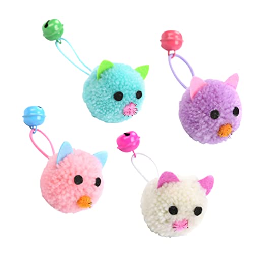 Peludo Ratón Bola Gato Gato Juguete: 4Pcs Gatos Ratones Ratones Juguetes con Campana Gatito Jugar Ratones Juguetes de Juego Interactivo para Mascota Gato Gatito