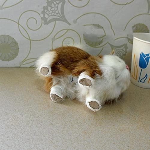 Pelz de mascotas auténticas gatos, gatos realistas, pequeños peluches de peluche, para decoración de habitaciones, diseño minimalista, decoración de mesa, compañero interactivo