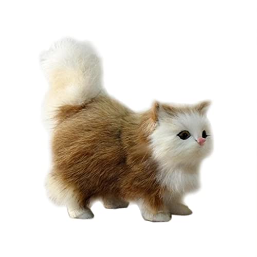 Pelz de mascotas auténticas gatos, gatos realistas, pequeños peluches de peluche, para decoración de habitaciones, diseño minimalista, decoración de mesa, compañero interactivo