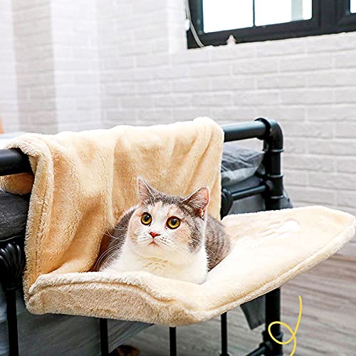 Pequeño gato hamaca, cama radiador suave Cuna de mascotas, colgando gato colgante colgando ventana de ventana gato desmontable hamaca, marco de acero plegable duradero Cama radiadora de mascotas