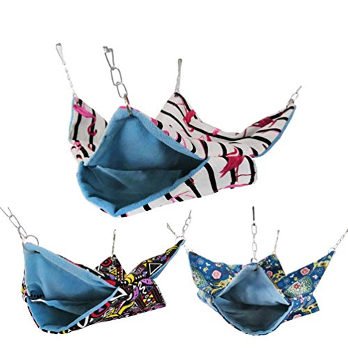 Pequeños Animales Hamaca Rata Cama Jerarquía De Jaula Accesorios Literas Colgando Juguete Para Azúcar Planeado Guinea Pig Hamblaje Ardilla Rata Chinchilla Hámster ( Color : Flamingo , Size : Small )