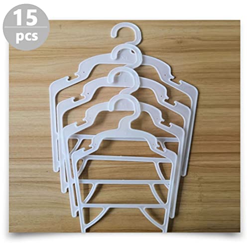 Pequeños Perchas de Ropa para Mascotas Hook: 15Pcs Plástico Plástico Mascota Muñeca Ropa Perrito Gato Ropa Percha Mascota Armario Organizador