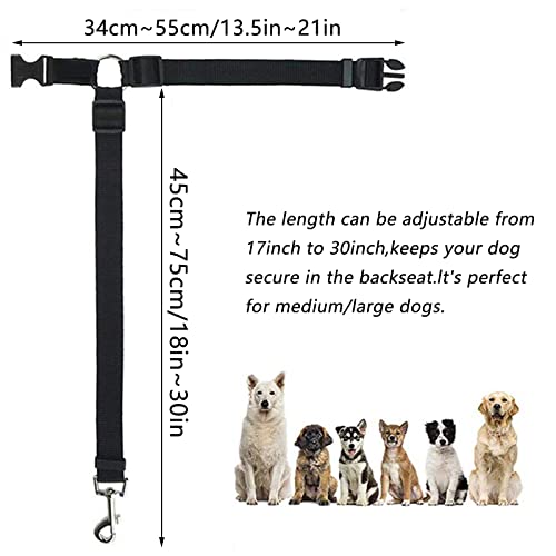 Perro Cinturón De Seguridad Arnés Ajustable Perros De Seguridad Cinturón De Seguridad Perros y Mascotas Cinturón De Seguridad Ajustable Elástico Perros para Todas Las Razas De Perros y Gatos, Negro.