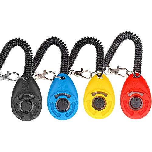 Perro Fuentes Herramienta De Entrenamiento Conductual De Sonido Adiestramiento con Clicker Entrenamiento del Animal Doméstico del Perro con Correa para El Perro Gato Caballo Amarillo