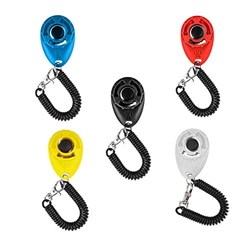 Perro Fuentes Herramienta De Entrenamiento Conductual De Sonido Adiestramiento con Clicker Entrenamiento del Animal Doméstico del Perro con Correa para El Perro Gato Caballo Amarillo