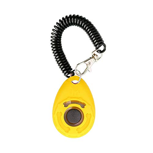 Perro Fuentes Herramienta De Entrenamiento Conductual De Sonido Adiestramiento con Clicker Entrenamiento del Animal Doméstico del Perro con Correa para El Perro Gato Caballo Amarillo