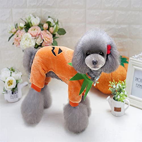Perro Gato Halloween Calabaza Disfraz De Calabaza Perrito Caliente Trajes De Terciopelo Animal Otoño Invierno Ropa Mascota Cosplay Disfraces