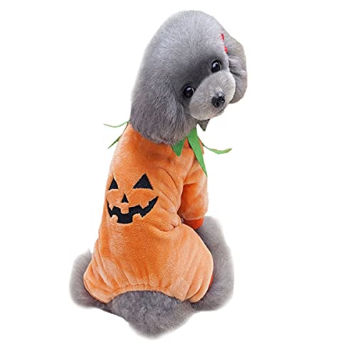 Perro Gato Halloween Calabaza Disfraz De Calabaza Perrito Caliente Trajes De Terciopelo Animal Otoño Invierno Ropa Mascota Cosplay Disfraces