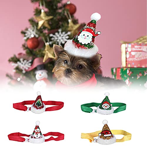 Perro Gato Mascota Santa Sombrero Gorros de Navidad para Mascotas Pequeños Gato de Papá Noel Sombrero Sombrero de Cumpleaños para Mascotas para Perro Gato Disfraces de Navidad Cosplay 3 Piezas