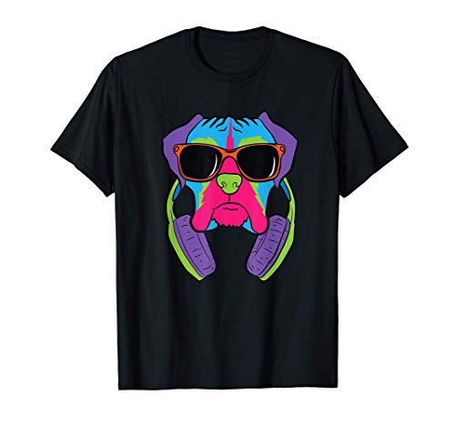 Perros boxeadores con auriculares Perros boxeadores Camiseta
