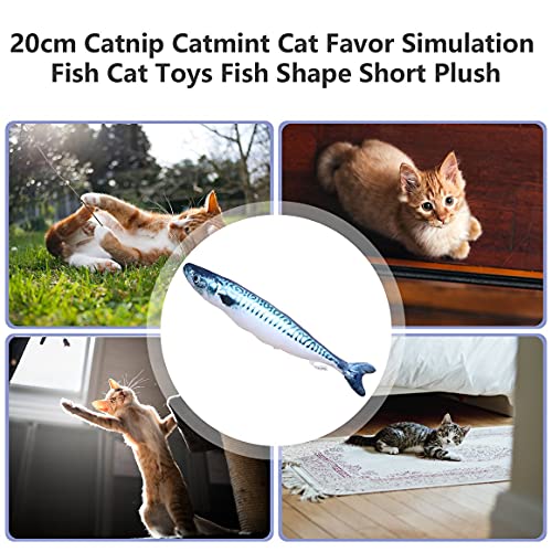 Persdico 20cm Catnip Catmint Cat Favor Simulación Fish Cat Toys Forma de pez Rascador Post Short Felpa para suministros de productos para mascotas