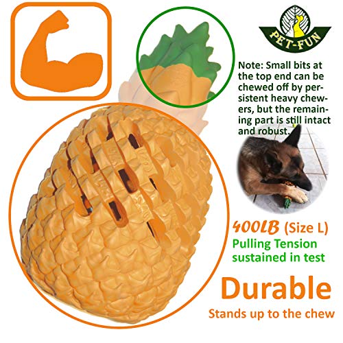 Pet-Fun Juguete de dentición para cachorros – Juguete de goma natural duradero para masticar cachorros, fuerte, resistente y duradero dispensador de golosinas para cachorros/perros pequeños