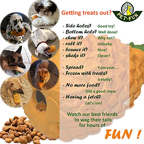 Pet-Fun Juguete de dentición para cachorros – Juguete de goma natural duradero para masticar cachorros, fuerte, resistente y duradero dispensador de golosinas para cachorros/perros pequeños