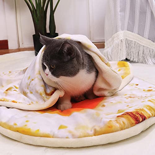Pet Kennel Saco de Dormir para Perros Estera de Piso Engrosada Estera de Arena Arena para Gatos Mascota Gato Manta de Felpa Edredón Modelos de otoño e Invierno-Estera de Huevo Frito,L