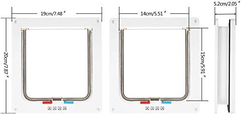 Pet Mate Cat Flap Dog Flap Door W/Smart Switches Mantén la Puerta de la casa Cat Puppy Dog Suministros Cerradura Puertas de Seguridad Cerradura Entrada/Salida Gratis L (Color, Tamaño: M)