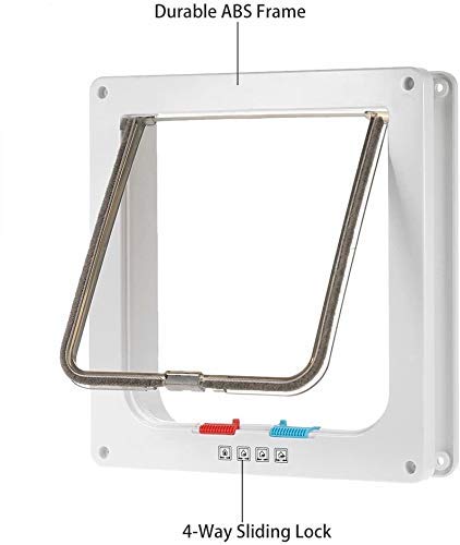 Pet Mate Cat Flap Dog Flap Door W/Smart Switches Mantén la Puerta de la casa Cat Puppy Dog Suministros Cerradura Puertas de Seguridad Cerradura Entrada/Salida Gratis L (Color, Tamaño: M)