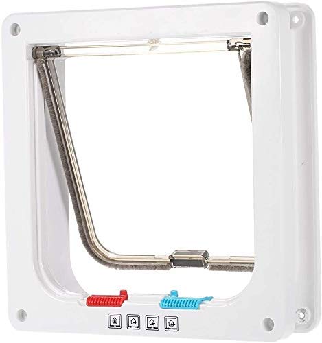 Pet Mate Cat Flap Dog Flap Door W/Smart Switches Mantén la Puerta de la casa Cat Puppy Dog Suministros Cerradura Puertas de Seguridad Cerradura Entrada/Salida Gratis L (Color, Tamaño: M)