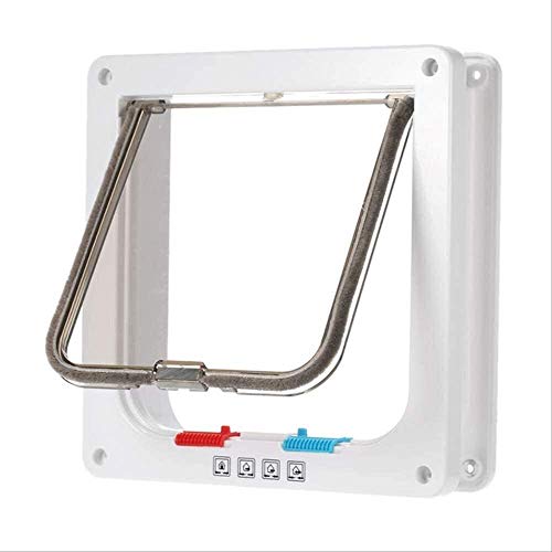 Pet Mate Cat Flap Dog Flap Door W/Smart Switches Mantén la Puerta de la casa Cat Puppy Dog Suministros Cerradura Puertas de Seguridad Cerradura Entrada/Salida Gratis L (Color, Tamaño: M)