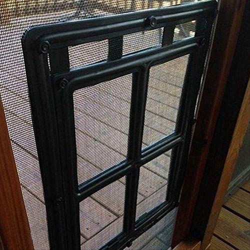 Pet Mate Cat Flap Dog Flap Suspensión Puerta Puerta Cerradura Manera Gato Perro Puerta Solapa magnética Pantallas Suministros Mascotas Anti-Mosquitos Negro (Color: Black, Size: S)