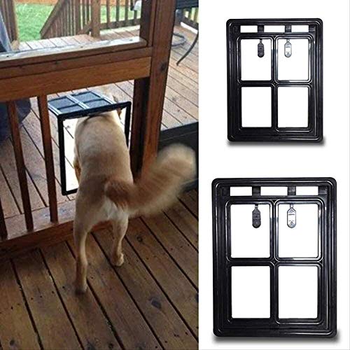 Pet Mate Cat Flap Dog Flap Suspensión Puerta Puerta Cerradura Manera Gato Perro Puerta Solapa magnética Pantallas Suministros Mascotas Anti-Mosquitos Negro (Color: Black, Size: S)