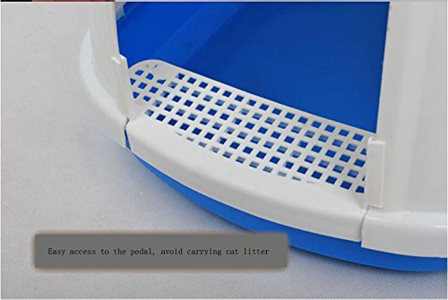 Pet Online Caja de arena para gatos Hogar de mascotas puerta cerrada caja de arena, 48 * 40.5 * 33.9cm, azul