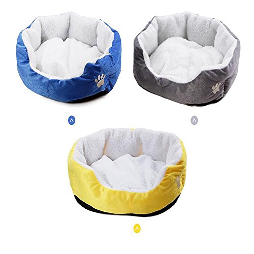 Pet Online Cama del perro mascota cama súper suave paño mascota perro gato pequeño cama supletoria, amarillo