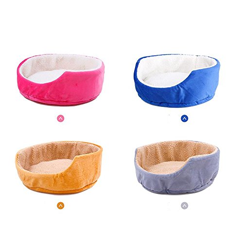 Pet Online Lindo Ronda Kennel algodón Suave y Flexible pequeña Cama Mascota Perro Gato Cama 33cm * 13cm, Amarillo