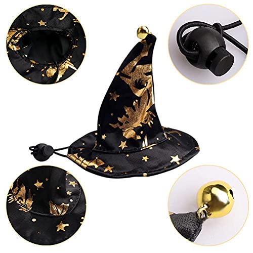 PET SOBRE TOUROS DE HALLOWEEN TOUROS DE HALLOWEEN, Cosplay de Halloween de perro con traje de sombrero de bruja ajustable Halloween ropa de mascotas para perros para pequeños medios gatos,Negro