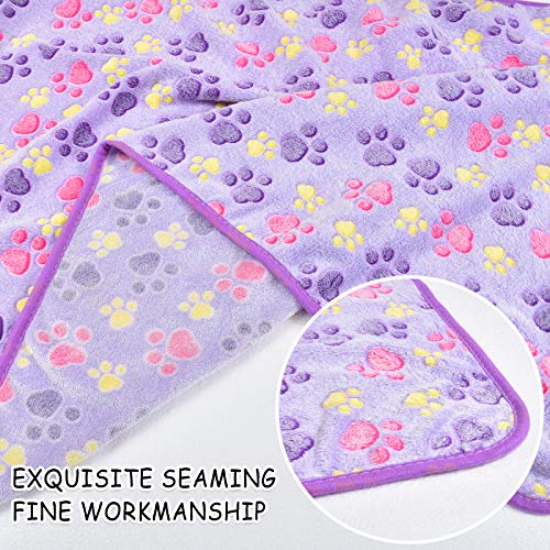 PET SPPTIES Pata pequeña impresión paño Grueso y Suave Manta Suave Estera del Animal doméstico 3 Piezas PS016 (60cmx40cm, 5PCS Mixed Pack)
