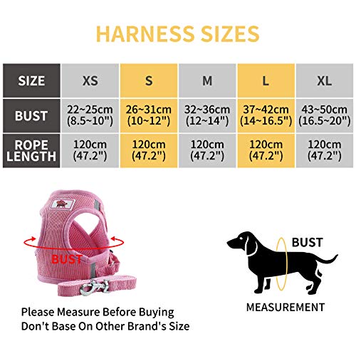 PET SPPTIES Tela de Malla Chaleco para Perros Arnés Suave Ajustable cómodo para Cachorros, Perros Pequeños y Gatos PS042 (XL, Pink)